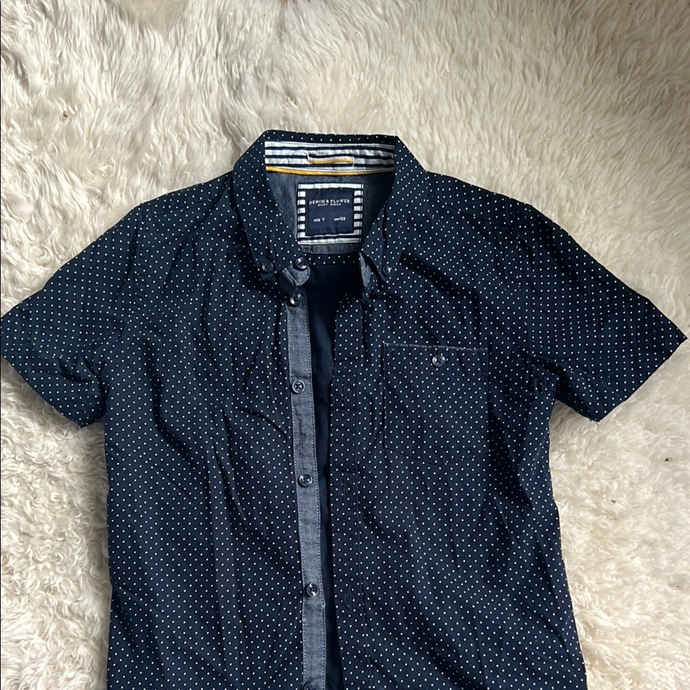Worn Once - Denim & Flower Boys Shirt